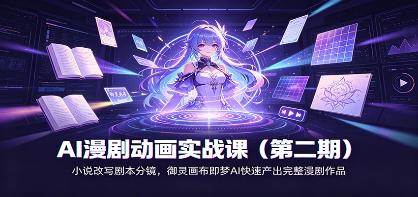 AI漫剧动画实战课(第二期):小说改写剧本分镜,御灵画布即梦AI快速产出完整漫剧作品-梦清研习社