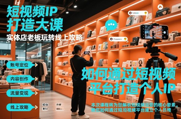 短视频ip打造大课，实体店老板玩转线上攻略-梦清研习社