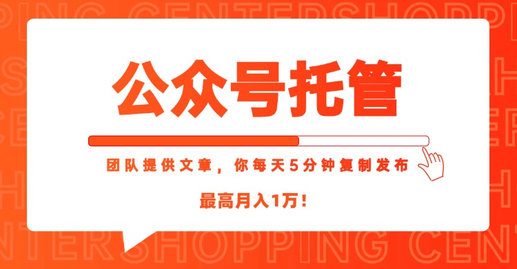 【公众号托管 】我提供文章,你每天5分钟复制发布,最高月入1W-梦清研习社