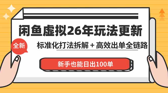 闲鱼虚拟从0到1系统化运营课程：标准化打法拆解 + 高效出单全链路教学，新手也能日出100单-梦清研习社