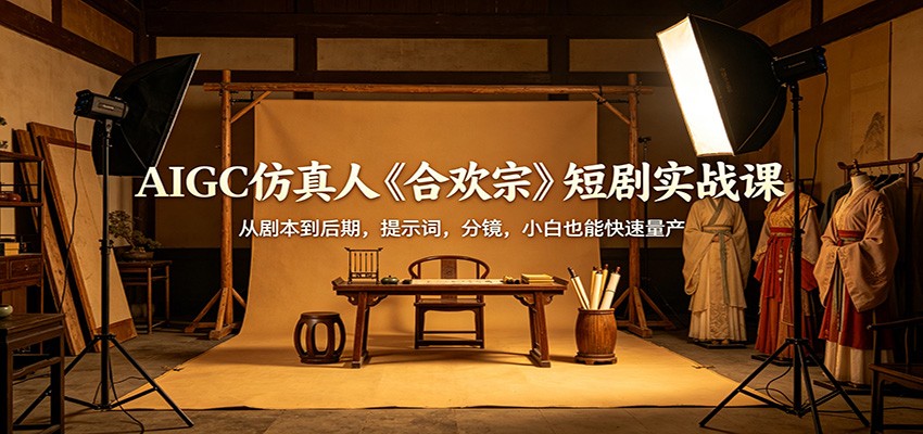 AIGC仿真人《合欢宗》短剧实战课：从剧本到后期，提示词，分镜，小白也能快速量产-梦清研习社