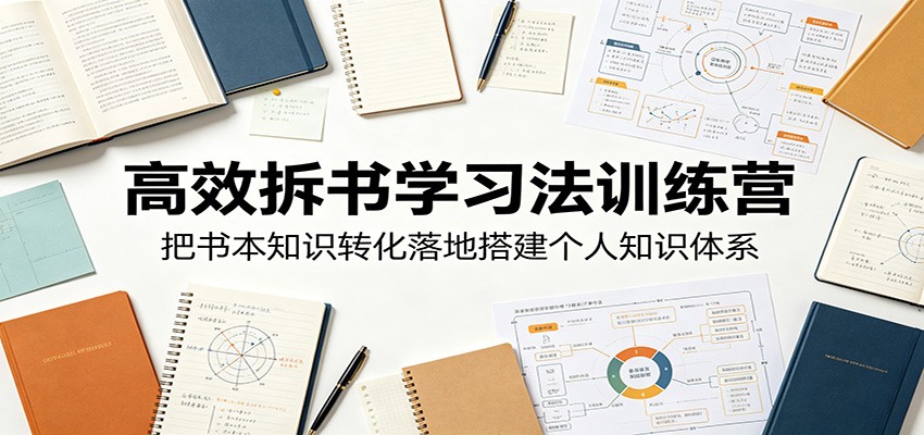 高效拆书学习法训练营，把书本知识转化落地搭建个人知识体系-梦清研习社