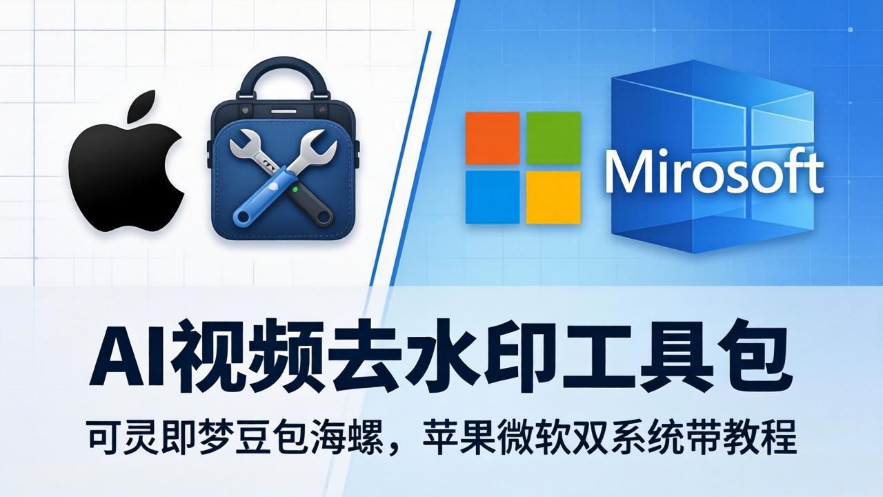 AI视频去水印工具包：可灵即梦豆包海螺，苹果微软双系统带教程-梦清研习社