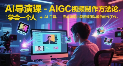 AI导演课-AIGC视频制作方法论,学会一个人+AI工具,完成如同小型视频团队般的创作工作,实现导演梦-梦清研习社