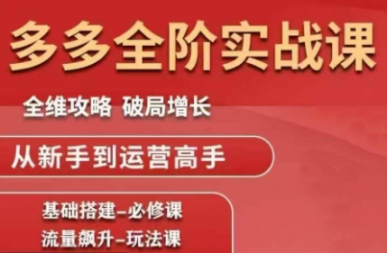大炮·拼多多全阶实战课程(更新2026)-梦清研习社