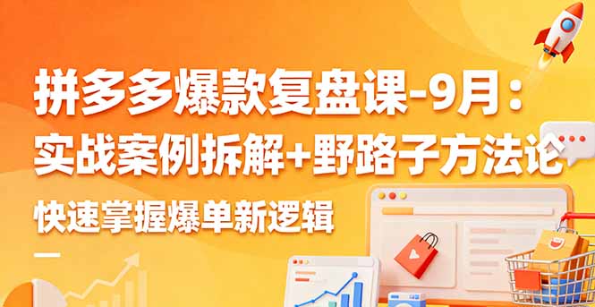 拼多多爆款复盘课-9月：实战案例拆解+野路子方法论，快速掌握爆单新逻辑-梦清研习社