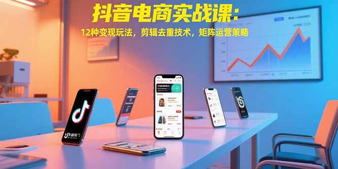 抖音电商实战课：12种变现玩法，剪辑去重技术，矩阵运营策略-梦清研习社