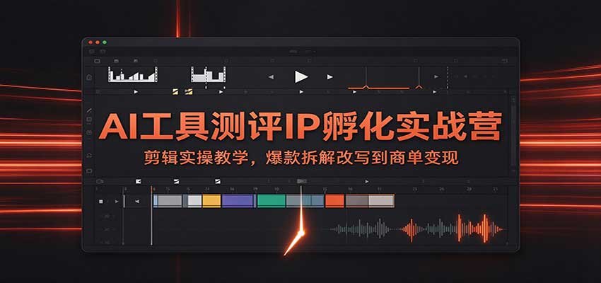 AI工具测评IP孵化实战营：剪辑实操教学，爆款拆解改写到商单变现-梦清研习社