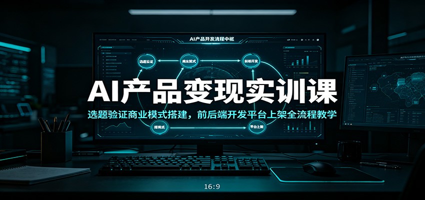 AI产品变现实训课：选题验证商业模式搭建，前后端开发平台上架全流程教学-梦清研习社