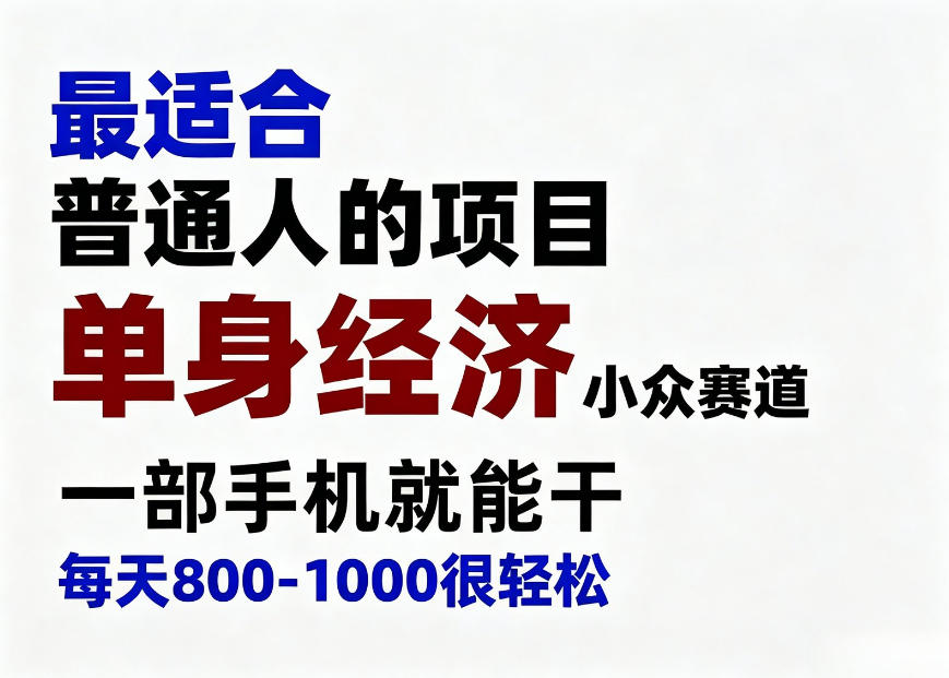 身经济小众赛道，一部手机就能干，每天搞个800-1000很轻松，最适合普通人的项目【揭秘】-梦清研习社