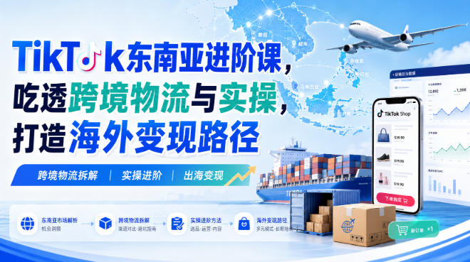 TikTok东南亚进阶课，吃透跨境物流与实操，打造海外变现路径-梦清研习社