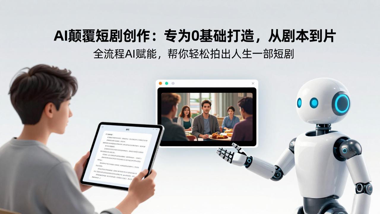 AI颠覆短剧创作：专为0基础打造，从剧本到成片全流程AI赋能，帮你轻松拍出人生第一部短剧-梦清研习社