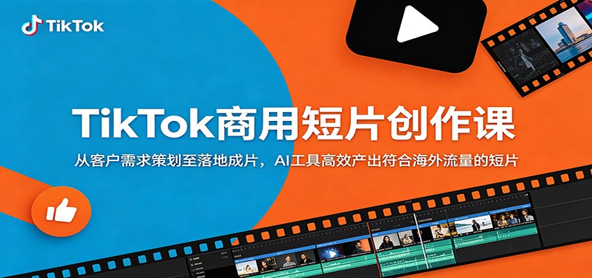 TikTok商用短片创作课：从客户需求策划至落地成片，AI工具高效产出符合海外流量的短片-梦清研习社