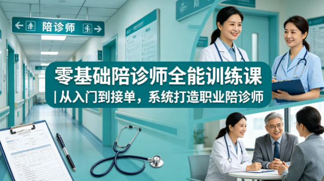 零基础陪诊师全能训练课｜从入门到接单，系统打造职业陪诊师-梦清研习社