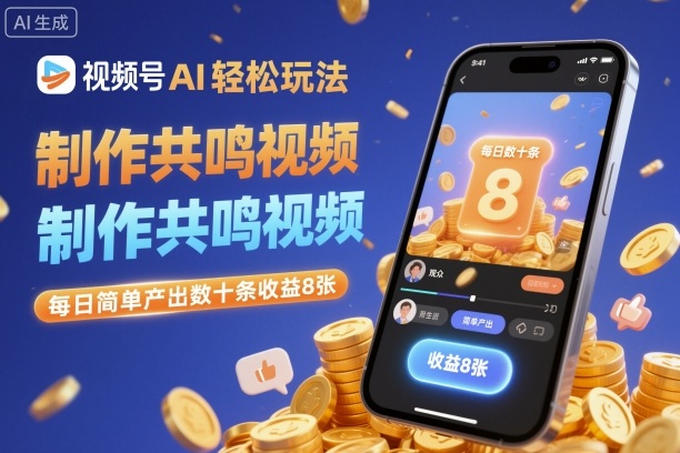 视频号AI轻松玩法,制作共鸣视频,每日简单产出数十条收益8张-梦清研习社