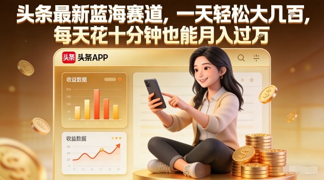 头条最新蓝海赛道,一天轻松大几张,每天花十分钟也能月入过1W【揭秘】-梦清研习社