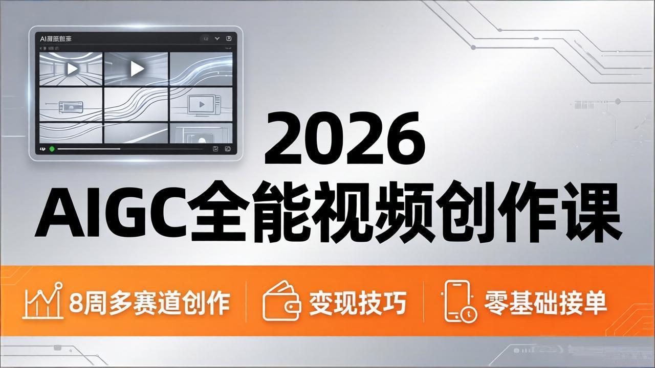 2026AIGC全能视频创作课，8周吃透多赛道创作+变现，零基础也能高效出片接单-梦清研习社