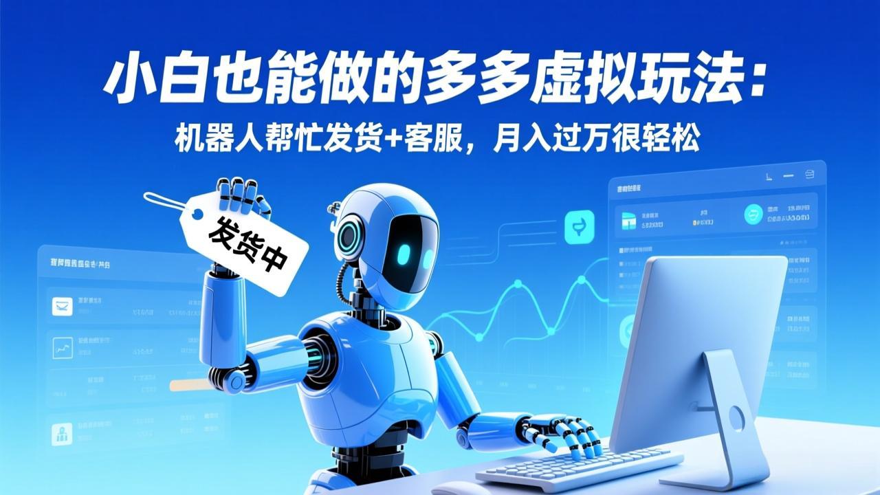 小白也能做的多多虚拟玩法：机器人帮忙发货+客服，月入过万很轻松-梦清研习社