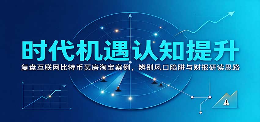 时代机遇认知提升：复盘互联网比特币买房淘宝案例，辨别风口陷阱与财报研读思路-梦清研习社