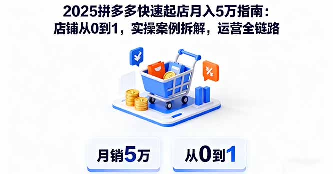 2025拼多多快速起店月入5万指南:店铺从0到1,实操案例拆解,运营全链路-梦清研习社