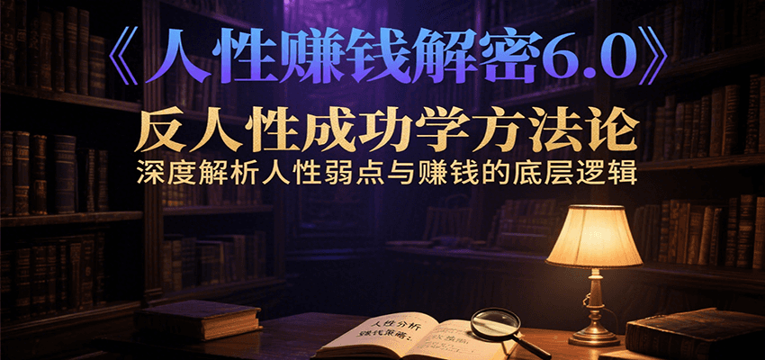 人性赚钱解密6.0，反人性成功学方法论，深度解析人性弱点与赚钱的底层逻辑-梦清研习社