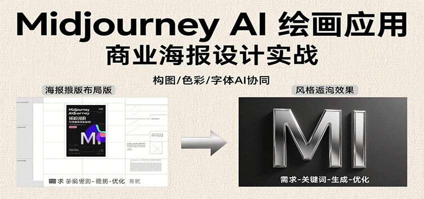 Midjourney AI绘画应用，关键词指令解析、漫画头像制作、海报设计、3D人物生成等-梦清研习社