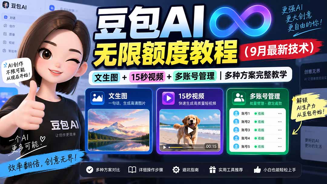 豆包AI无限额度教程(9月最新技术-梦清研习社