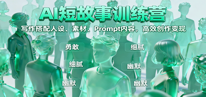 AI短故事训练营:写作搭配人设、素材、Prompt内容,高效创作变现-梦清研习社