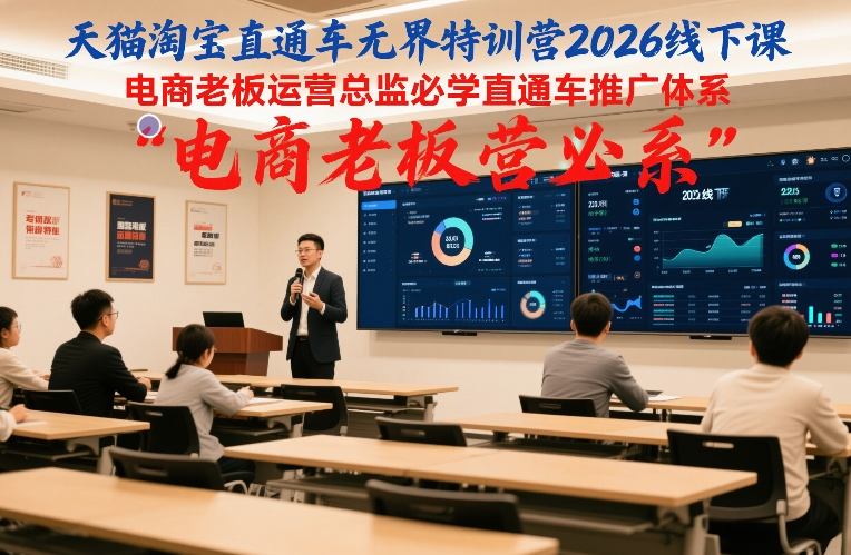 天猫淘宝直通车无界特训营2026线下课，电商老板运营总监必学直通车推广体系-梦清研习社