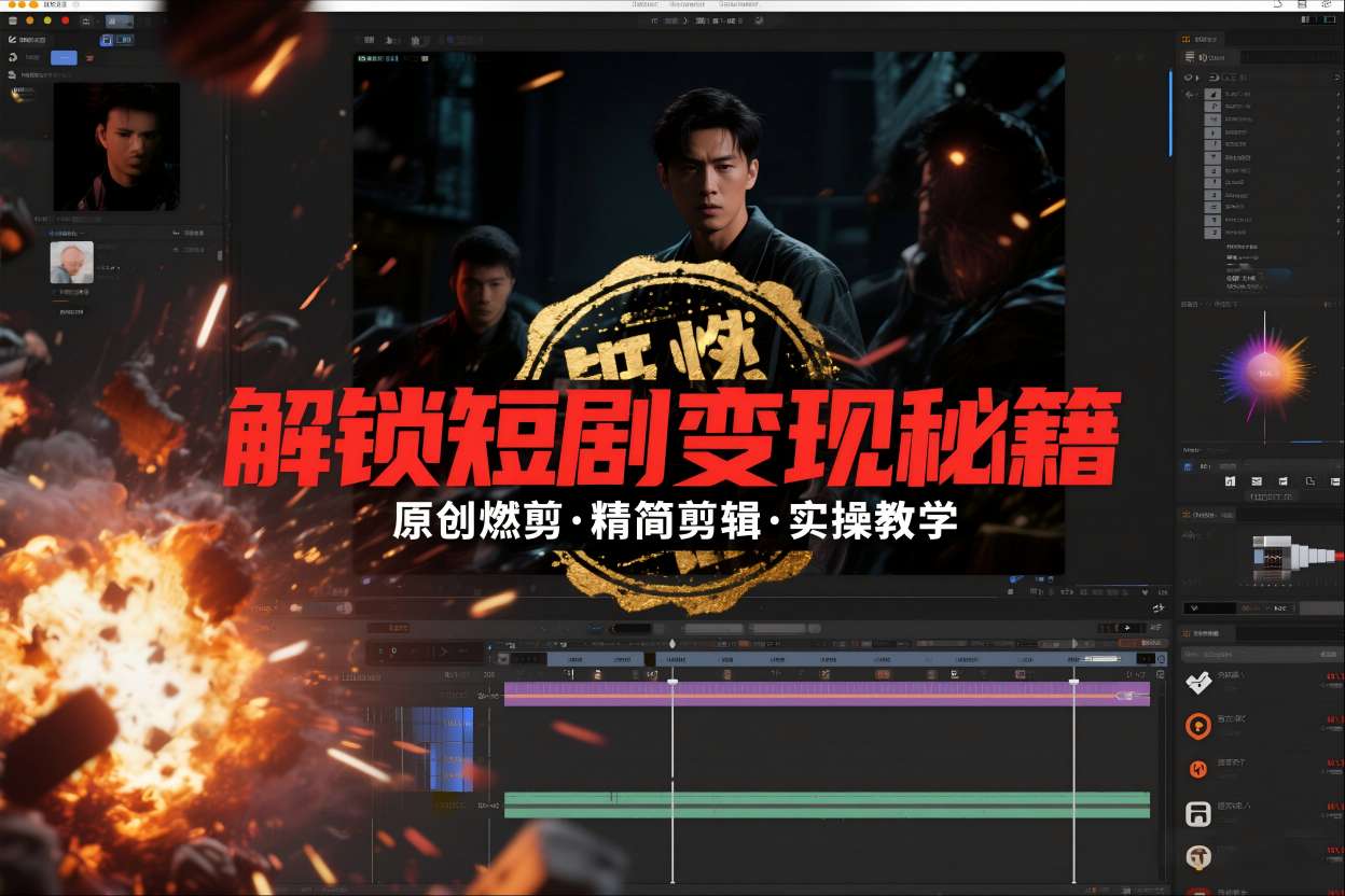 短剧拉新之原创燃剪精简剪辑实操课，解锁短剧变现秘籍-梦清研习社