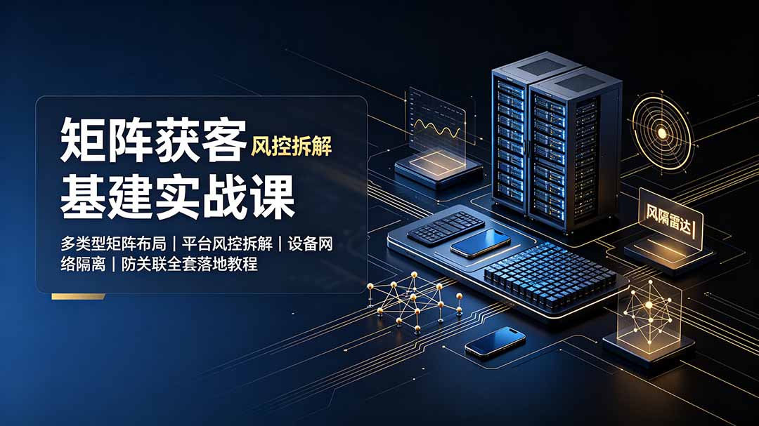 矩阵获客基建实战课：多类型矩阵布局｜平台风控拆解｜设备网络隔离｜防关联全套落地教程-梦清研习社