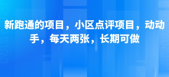 新跑通的项目，小区点评项目，动动手，每天两张，长期可做-梦清研习社
