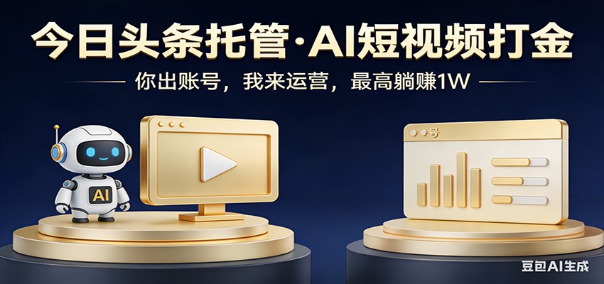 头条号AI托管,我提供作品,你提供账号,每天5分钟发布,小白躺赚3000+-梦清研习社