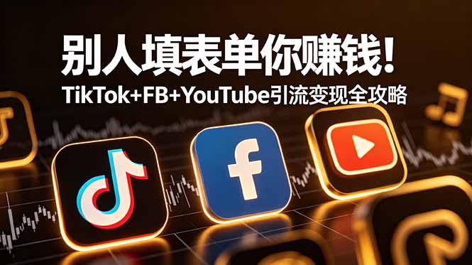 别人填表单你赚钱！TikTok+FB+YouTube 引流变现全攻略【原创双语字幕】-梦清研习社