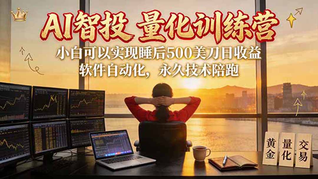 AI智投EA量化训练营【第三期】，多策略智投+防爆技术+趋势分析 ，轻松上手，矩阵放大，长期稳定。-梦清研习社