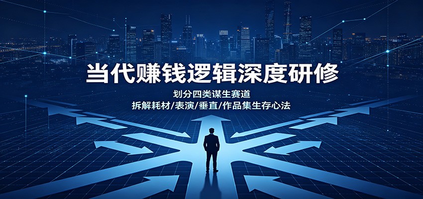 当代赚钱逻辑深度研修:划分四类谋生赛道,拆解耗材/表演/垂直/作品集生存心法-梦清研习社