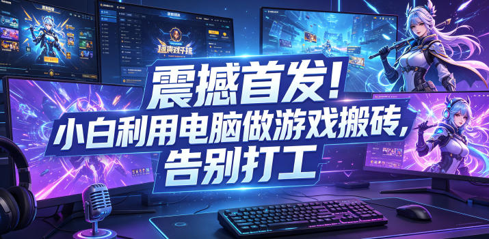 震撼首发！小白利用电脑做游戏搬砖，告别打工【揭秘】-梦清研习社