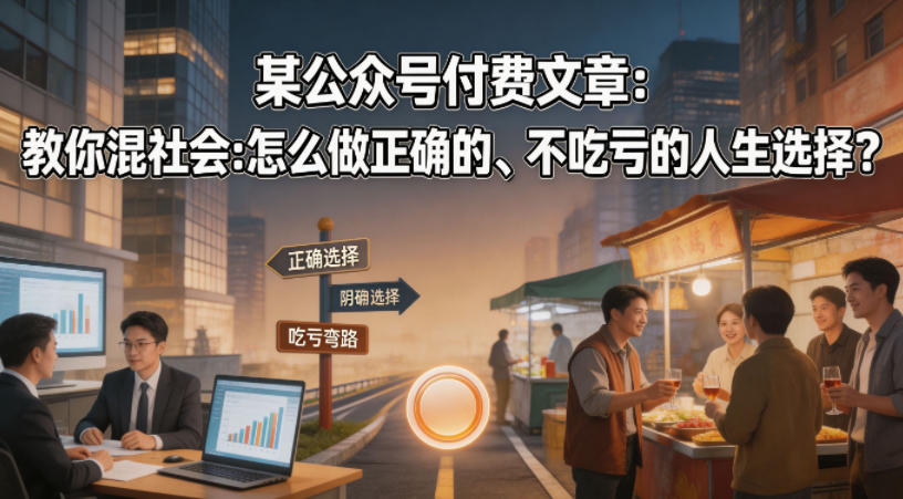 某公众号付费文章：教你混社会：怎么做正确的、不吃亏的人生选择？-梦清研习社
