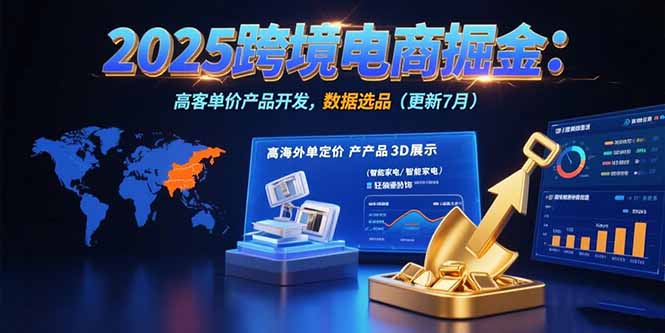 2025跨境电商掘金：蓝海市场定位，高客单价产品开发，数据选品(更新7月-梦清研习社