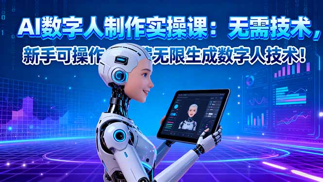 AI数字人制作实操课：无需技术，新手可操作，免费无限生成数字人技术！-梦清研习社