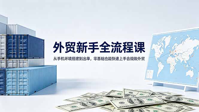 外贸新手全流程课：从手机环境搭建到出单，零基础也能快速上手合规做外贸-梦清研习社