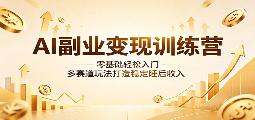 AI副业变现训练营：零基础轻松入门，多赛道玩法打造稳定睡后收入-梦清研习社