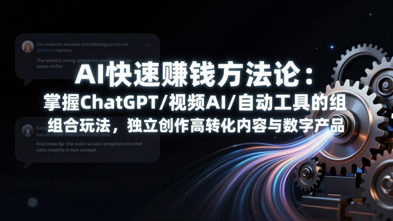 AI快速赚钱方法论：掌握ChatGPT/视频AI/自动化工具的组合玩法，独立创作高转化内容与数字产品-梦清研习社