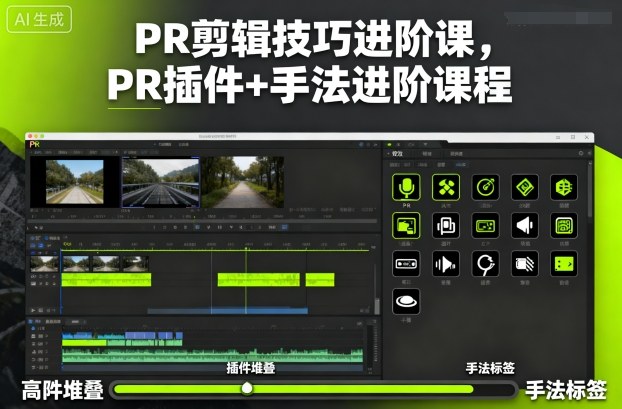 PR剪辑技巧进阶课，PR插件+手法进阶课程-梦清研习社