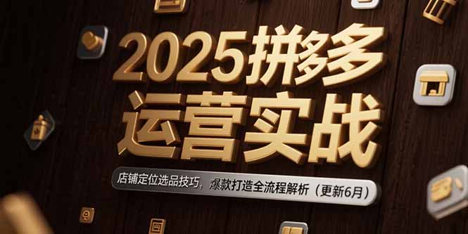 2025拼多多运营实战：店铺定位选品技巧，爆款打造全流程解析(更新6月-梦清研习社