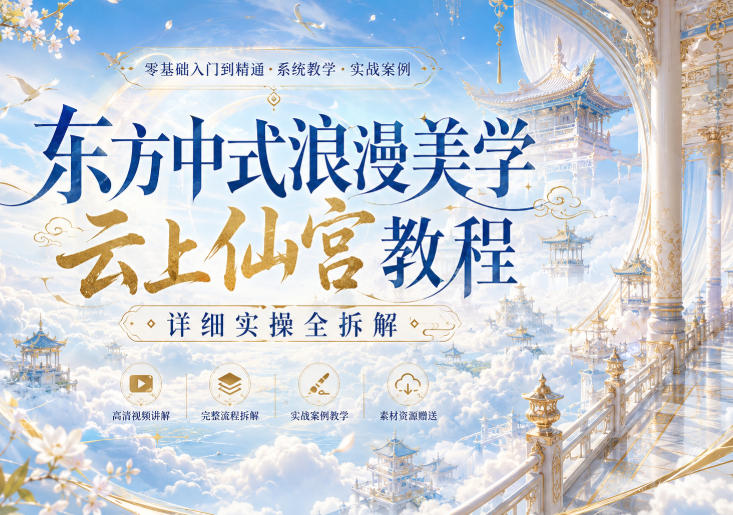 东方中式浪漫美学云上仙宫教程，详细实操全拆解-梦清研习社