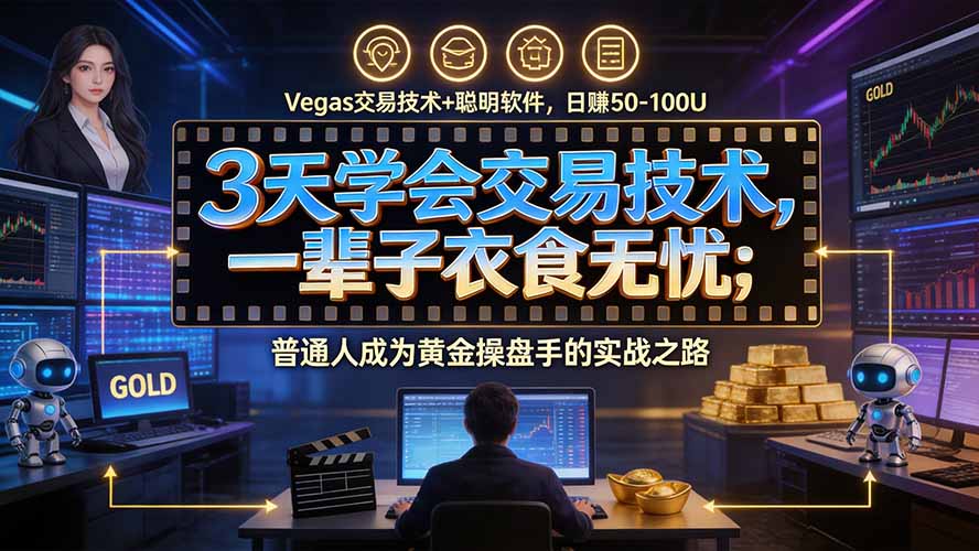 3天学会做交易，普通人快速成为操盘手” Vegas交易系统+聪明软件 ， 日赚50-1000U， 长期稳定，小白轻松上手-梦清研习社