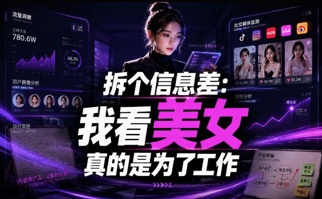 【理直气壮】我给看美女找了一个非常恰当的理由，信息差项目-梦清研习社