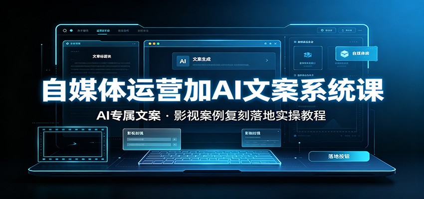 自媒体运营加AI文案系统课：：AI专属文案，影视案例复刻落地实操教程-梦清研习社