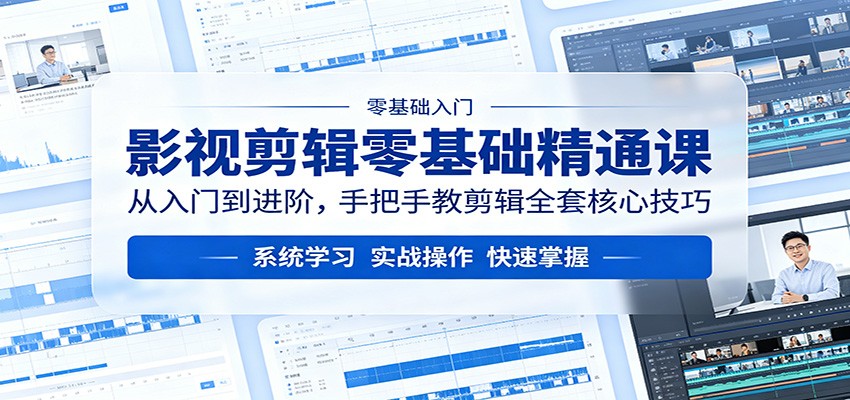 影视剪辑零基础精通课：从入门到进阶，手把手教剪辑全套核心技巧-梦清研习社